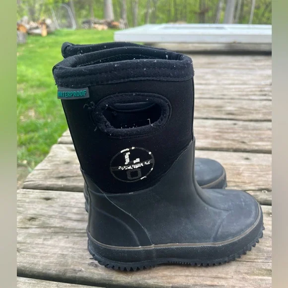 Kids Black Waterproof Neoprene Muck Boots Lincoln Outfitters Sz 10 Little Boys - Picture 3 of 10